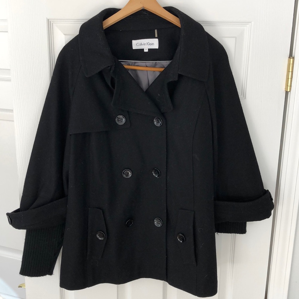 Calvin Klein Black Pea Coat